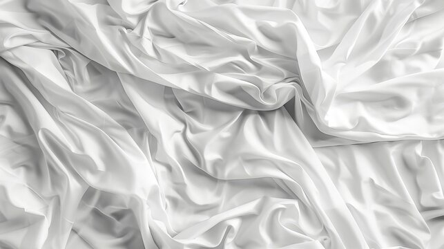 messy white bedding sheets and pillow background minimalist lifestyle stock photo