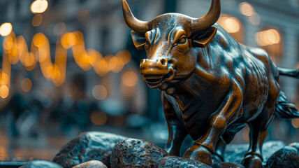 Bronze bull statue