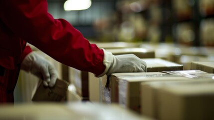 An inspection being conducted on a shipment of goods to ensure proper labeling and packaging as well as to detect any signs of tampering or potential security threats. . - obrazy, fototapety, plakaty