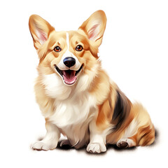 Fototapeta premium clipart pembroke welsh corgi sitting сreated with Generative Ai