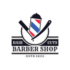 Barber Shop Logo Template. Logo For Barber Shop and Men's Salon.