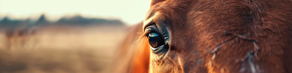 close up of a horse's eye - obrazy, fototapety, plakaty