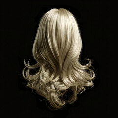 Naklejka premium Blond hair on a black background.