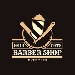 Barber Shop Logo Template. Logo For Barber Shop and Men's Salon.