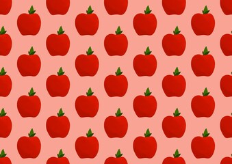Apple pattern. Seamless pattern with apples. Fresh and juicy fruits. Healthy Eating. Summer season. Red apples