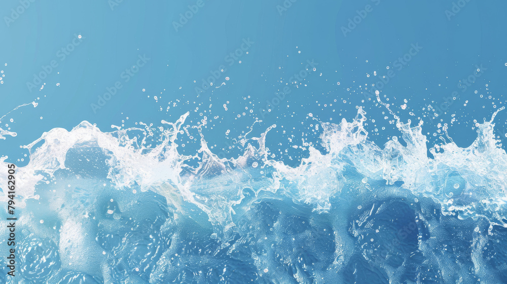 Poster clear summer day with a refreshing splash of ocean water