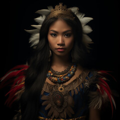 portrait of Filipino beauty isolated on black - obrazy, fototapety, plakaty