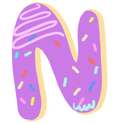 Donut icing latters, font of donuts. Bakery sweet alphabet. Letters and numbers. Donut alphabet .