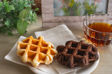 ティータイムのベルギーワッフル