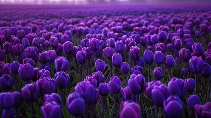 Purple flower bulbs field - Powered by Adobe