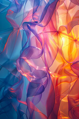 An image of a dynamic desktop background where digital polygons pulsate and change colors rhythmical