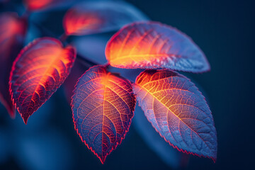 An image of a plant undergoing photosynthesis under controlled light, with subtle thermal variations