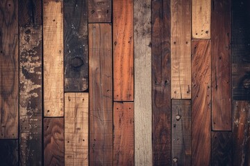 Dark wood texture, wooden panoramic background - AI generated image. Beautiful simple AI generated image in 4K, unique. - obrazy, fototapety, plakaty