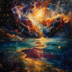Milky Way Symphony A Celestial Tapestry of Stars - Light and Nebulae