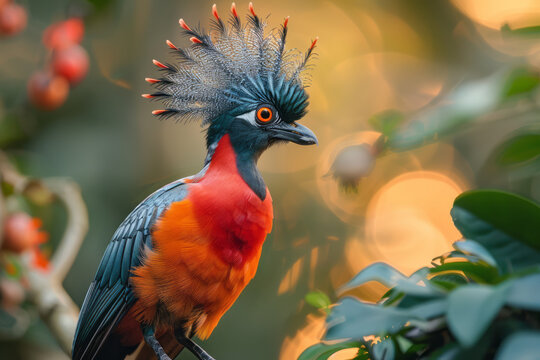 A bird plumage that exhibits a perfect gradient from the dark coloration on its head to a bright