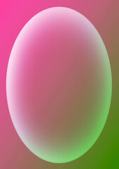 Frame with Oval Shaped Copy Space of Gradient Rose Pink and Kelly Green