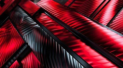 abstract geometric metallic red and black background