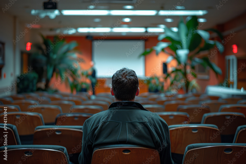 Aufkleber a scene depicting a public servant attending an ethics training seminar, learning about the conseque