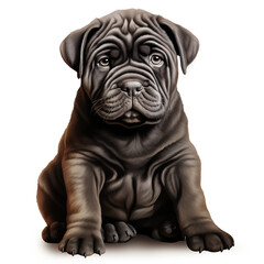 clipart shar pei dark hair sitting сreated with Generative Ai