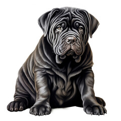 clipart shar pei dark hair sitting сreated with Generative Ai