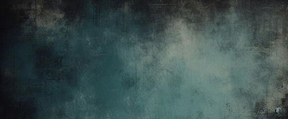 dark blue background texture with black vignette in old vintage grunge textured border design dark elegant teal color wall with light spotlight center