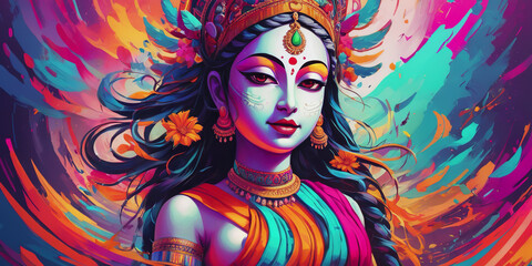 An image of the annual Great Rath Yatra, or automobile festival of Lord Jagannath, in Puri, Orissa, India