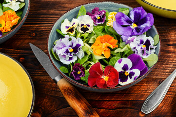 Salad made only from edible flowers.