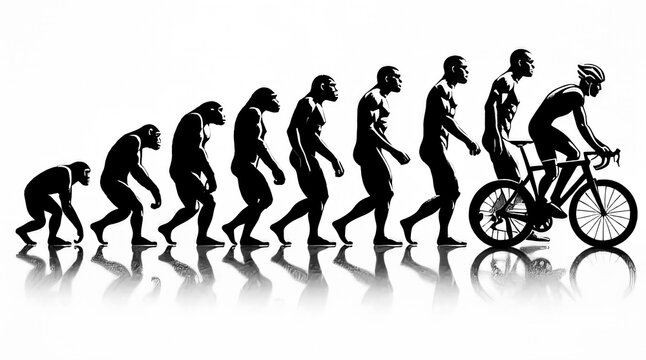 Ai generated image of men evolution