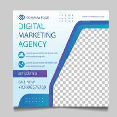 Digital business marketing agency  social media post design and web template square flyer design 