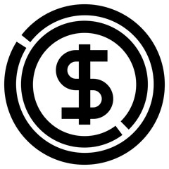 coin icon, simple vector design