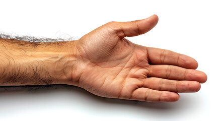 mans hand isolated on white background, generative ai