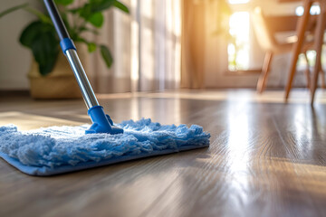 Modern Microfibre Mop Cleaning The House Floor, Clean Wood Parquet, Cleaning Service, Home Cleaning, Housekeeping