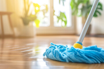 Modern Microfibre Mop Cleaning The House Floor, Clean Wood Parquet, Cleaning Service, Home Cleaning, Housekeeping