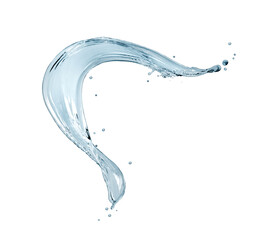 Beautiful splash of water closeup isolated on a white background