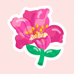 Stickers Depicting Spring Flowers 
