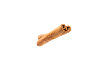 Cinnamon sticks isolated on white background. Cinnamon roll. Spicy spice for baking, desserts and drinks. Fragrant ground cinnamon.