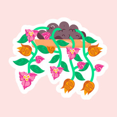 Flowers Flat Stickers 
