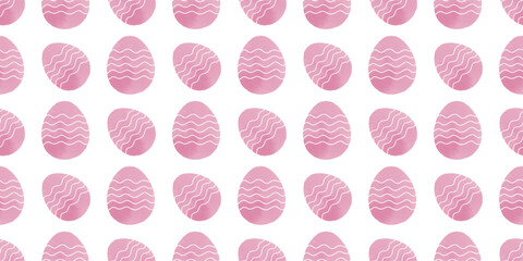 Cute illustration with colorful Easter eggs with watercolor texture, spring banner