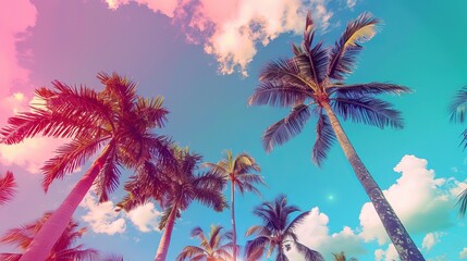 Fototapeta na wymiar beautiful palm trees in Miami 