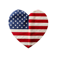 American flag heart on transparent background