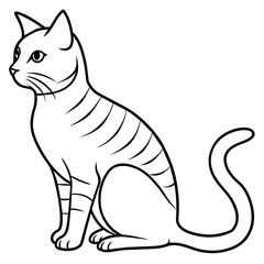 black and white cat vector illustration