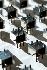 Compact Array of Radio Frequency Transistors Depicting Advancements in the Electronics Industry - obrazy, fototapety, plakaty