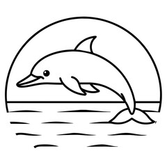 dolphin lineart vector illustration
