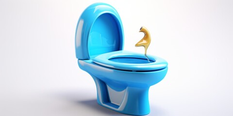 3D cartoon Toilet on white background 