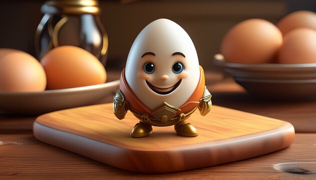 Personagem ovo 3d