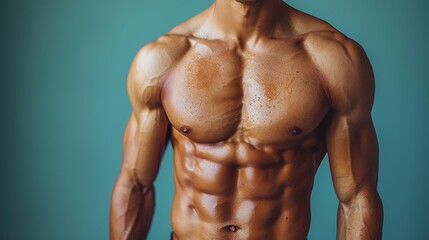 Fototapeta premium Fit and Toned Athlete Showcasing Healthy Lifestyle Generative AI