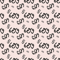 seamless pattern with the word rich in thai on soft pink background	