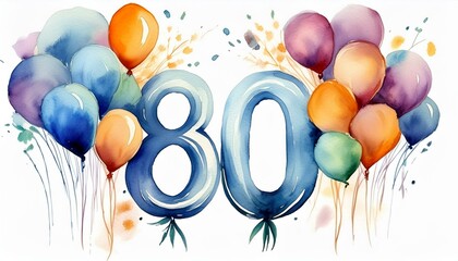 Geburtstags Grußkarte zum 80 jährige.