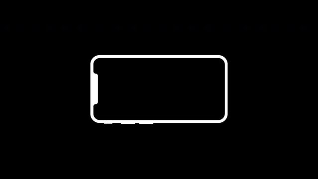 Phone Rotation animation. Turn you Smartphone and rotate device screen, animation isolated in alpha background. Transparent background