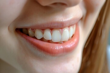 Obraz premium A woman with a big smile on her face. Beautiful smile concept